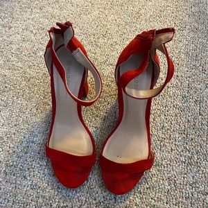 Red velvet heels